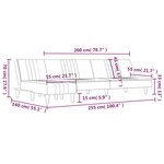 vidaXL Canapé-lit en forme de L gris clair 255x140x70 cm tissu