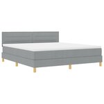 vidaXL Lit Box Spring avec Matelas & LED Gris Clair 180x200 cm Tissu