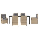 vidaXL Ensemble de salle à manger de jardin de 7 pièces Beige Poly Rotin