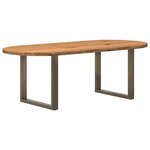 vidaXL Table à manger 220x100x74 cm bois de chêne massif ovale