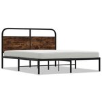 vidaXL Cadre de lit sans matelas 150x200 cm chêne fumé bois ingénierie