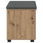 vidaXL Banc d'entrée avec coussin Chêne artisanal 60 x 38 x 46 cm
