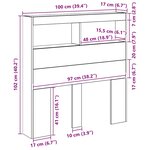 vidaXL Armoire tête de lit avec LED vieux bois 100x17x102 cm