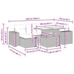 vidaXL Salon de jardin avec coussins 7 Pièces gris résine tressée acacia