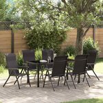 vidaXL Ensemble de salle à manger pour jardin 7 Pièces Noir café