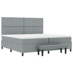 vidaXL Lit à ressorts avec matelas Gris clair 200 x 200 cm tissu