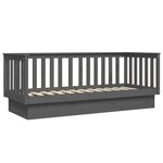 vidaXL Lit de jour sans matelas gris 75x190 cm bois de pin massif