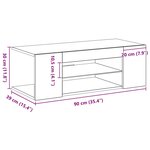 vidaXL Meuble TV Noir 90 x 39 x 30 cm Bois d'ingénierie