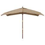 vidaXL Parasol de jardin avec mât en bois taupe 300x300x273 cm