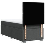 vidaXL Sommier à lattes de lit avec matelas Gris foncé 90x200 cm Tissu