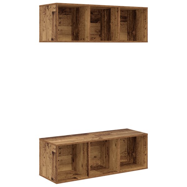 vidaXL Meubles TV muraux 2 Pièces Bois ancien 37 x 37 x 107 cm