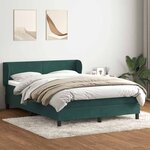 vidaXL Sommier à lattes de lit et matelas vert foncé 160x220cm velours