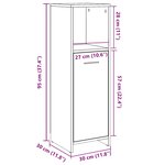 vidaXL Armoire de bain chêne artisanal 30x30x95 cm bois d'ingénierie