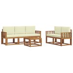 vidaXL Ensemble de canapés d'extérieur 6 pc Naturel et Crème