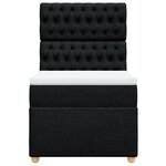 vidaXL Sommier à lattes de lit avec matelas Noir 90x190 cm Tissu