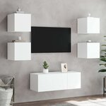 vidaXL Meuble TV mural avec lumières LED blanc 30 5x35x30 cm
