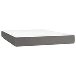 vidaXL Sommier à lattes de lit avec matelas et LED Gris 140x190cm