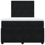 vidaXL Sommier à lattes de lit avec matelas noir 120x190 cm velours