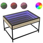 vidaXL Table basse avec LED infini chêne sonoma 70x50x41 cm