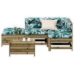 vidaXL Salon de jardin 5 Pièces avec coussins bois de pin imprégné