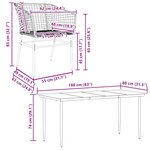 vidaXL Ensemble à manger jardin 5Pièces marron poly rotin verre