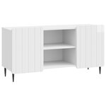 vidaXL Meuble TV 102 x 34 5 x 52 cm Blanc brillant Bois d'ingénierie