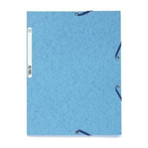 EXACOMPTA - Chemise a élastique - 3 rabats - 24 x 32 - Carte lustrée 390G - Bleu turquoise