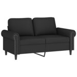 vidaXL Canapé 2 places avec oreillers décoratifs noir 120 cm velours