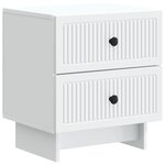 vidaXL Cabinet de chevet Blanc 43 x 34 5 x 47 5 cm Bois d'ingénierie
