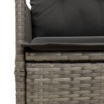 vidaXL Ensemble à manger de jardin et coussins 7 Pièces gris rotin