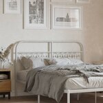 vidaXL Tête de lit métal blanc 135 cm
