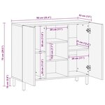 vidaXL Buffet avec étagère Marron 90 x 33 x 75 cm Bois d'acacia massif