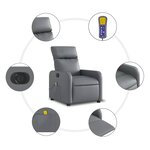 vidaXL Fauteuil de massage inclinable électrique gris similicuir