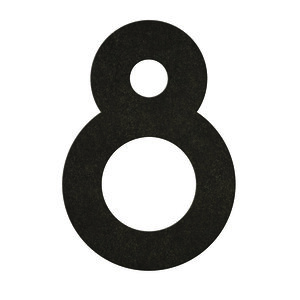 8 Béton Noir - numéro adhésif pour boîtes aux lettres- Vinyle épais texturé  hauteur 50 mm.