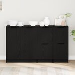 vidaXL Buffet 3 Pièces Chêne noir Bois d'ingénierie