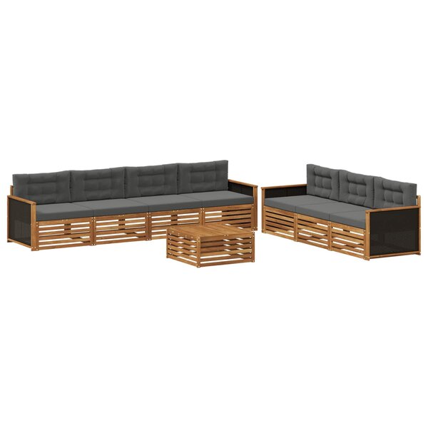 vidaXL Ensemble de canapés d'extérieur 8 Pièces Naturel et Anthracite