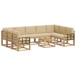 vidaXL Ensemble de canapés d'extérieur 10 pc Blanc et Beige Polyester