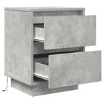 vidaXL Tables de chevet avec lumières LED 2 Pièces gris béton 38x34x50 cm
