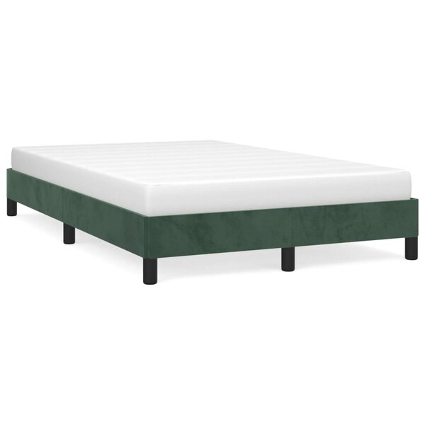 vidaXL Cadre de lit Vert foncé 120x200 cm Velours