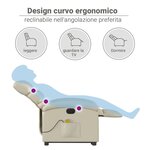 vidaXL Fauteuil inclinable de massage électrique crème similicuir