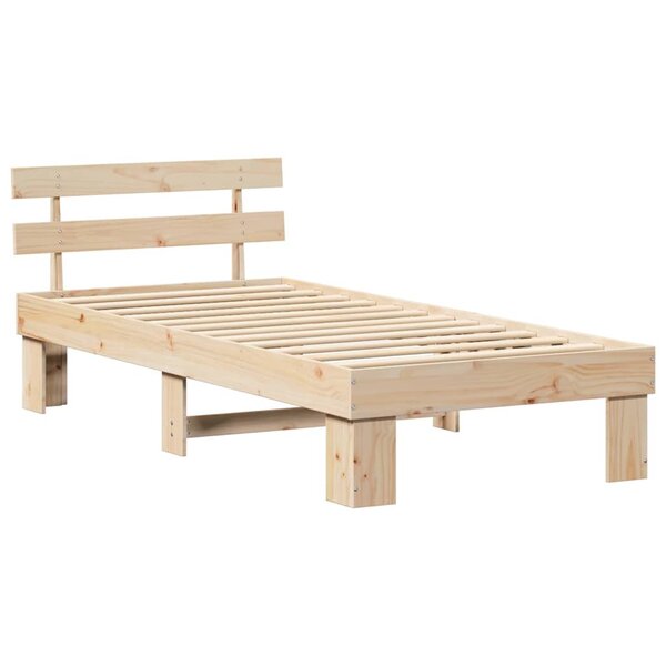 vidaXL Cadre de lit avec tête de lit 90x190 cm Bois Massif Pin