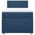 vidaXL Sommier à lattes de lit avec matelas Bleu 90x190 cm Tissu