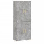 vidaXL Buffet haut Gris béton 69 5x34x180 cm Bois d'ingénierie