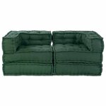 vidaXL Unité de canapé modulaire 2 Pièces Vert 140 x 70 x 56 cm Tissu