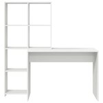 vidaXL Bureau avec étagère Blanc 138.5 x 55 x 143 cm Bois d'ingénierie