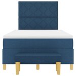 vidaXL Lit à ressorts avec matelas Bleu 120 x 200 cm tissu