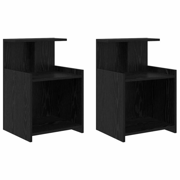 vidaXL Cabinet de chevet 2 Pièces Chêne noir 40 x 35 x 60 cm