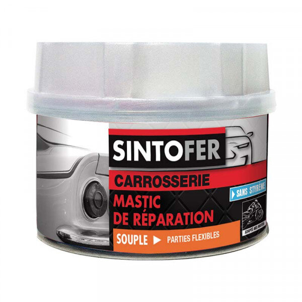Boîte mastic de réparation polyester souple carrosserie 750g sinto