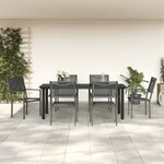 vidaXL Ensemble à manger de jardin 7 Pièces noir textilène et acier
