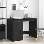 vidaXL Bureau avec porte Chêne noir 100 x 49 x 75 cm Bois d'ingénierie
